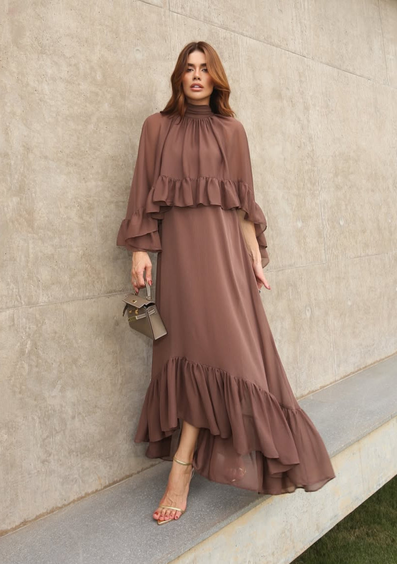 Vestido Com Babados Tássia
