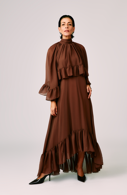 Vestido Com Babados Tássia